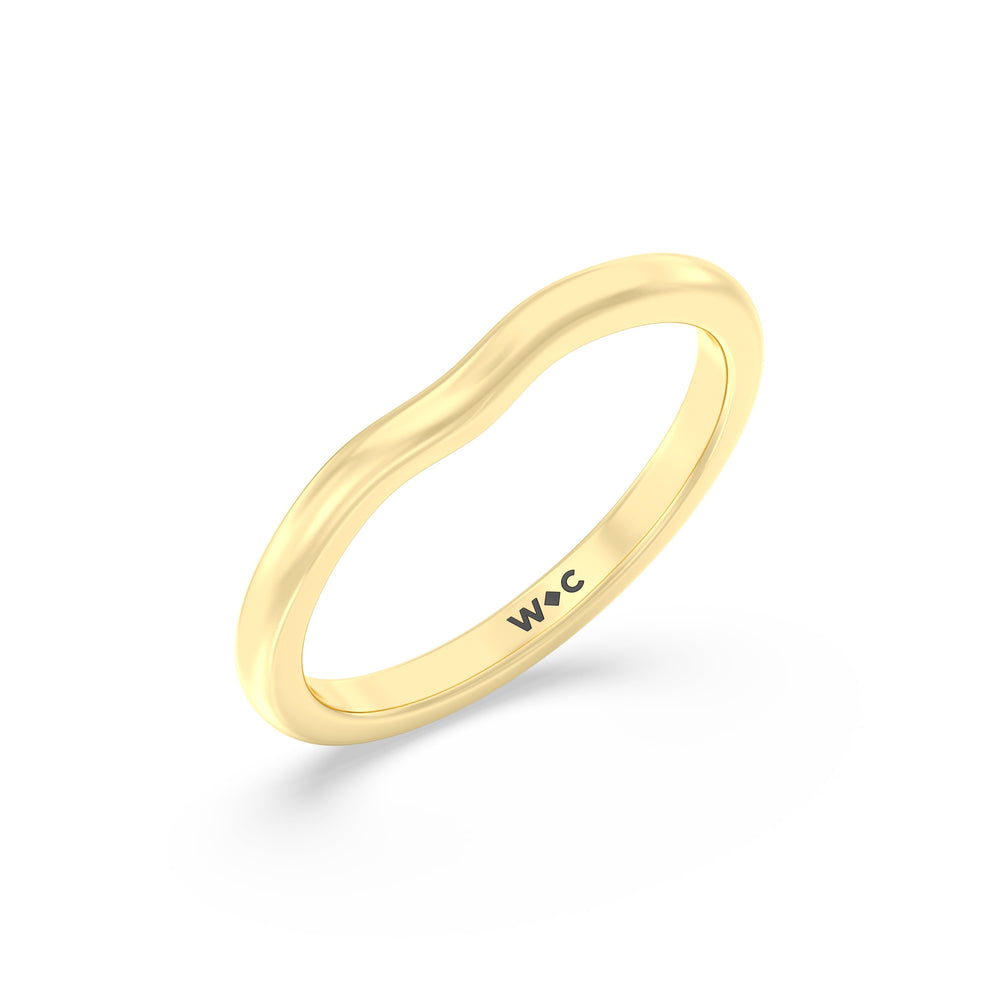 The Marie Wedding Band with 18KT Yellow Gold Cut Diamond in 14KT Yellow Gold view 3
