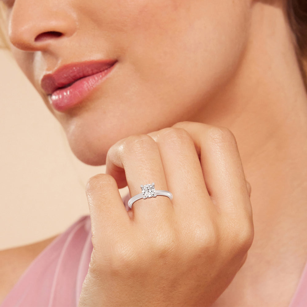 The Marie Engagement Ring with Oval Cut Diamond in 14KT Rose Gold view 5
