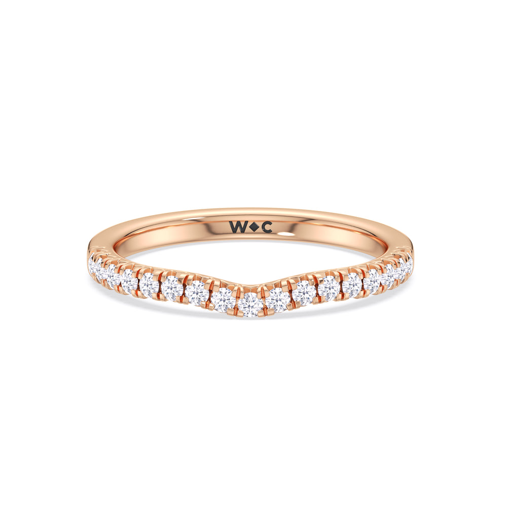 The Emmeline Diamond Wedding Band with 18KT Rose Gold Cut Diamond in 14KT Rose Gold view 1
