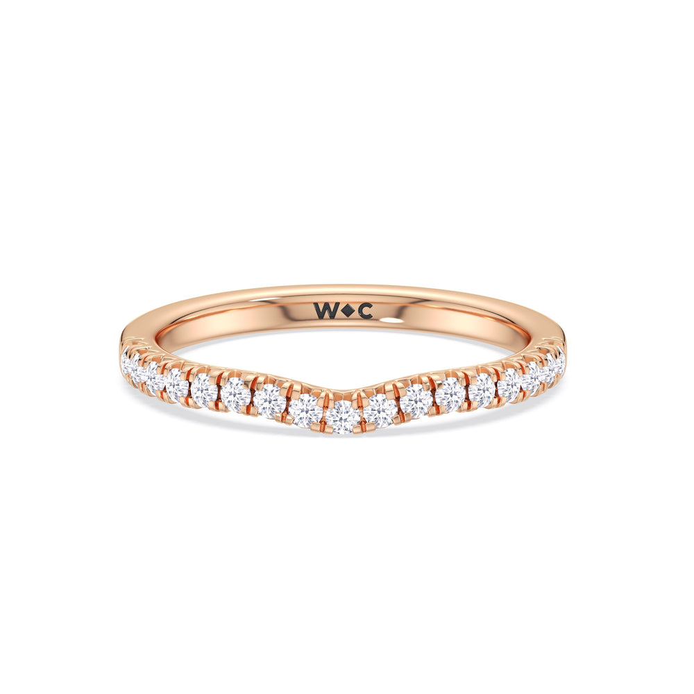 The Emmeline Diamond Wedding Band with 18KT Rose Gold Cut Diamond in 14KT Rose Gold view 1

