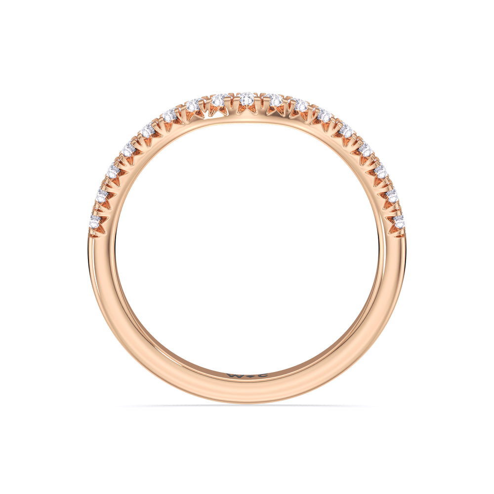 The Emmeline Diamond Wedding Band with 18KT Rose Gold Cut Diamond in 14KT Rose Gold view 2
