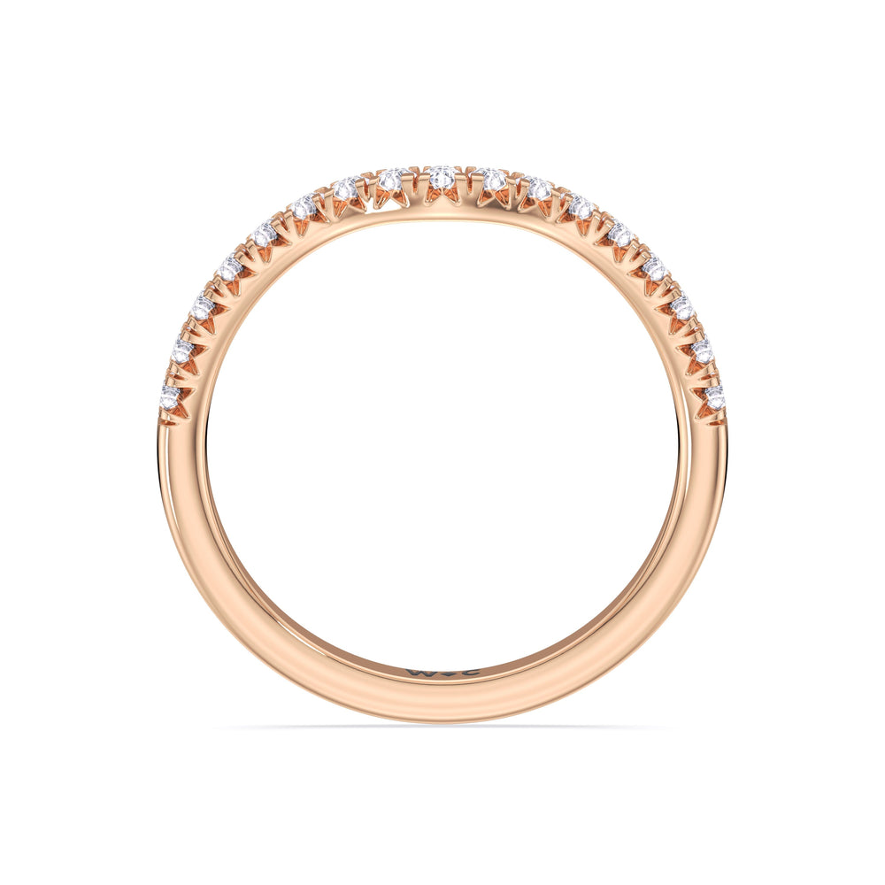 The Emmeline Diamond Wedding Band with 18KT Rose Gold Cut Diamond in 14KT Rose Gold view 2
