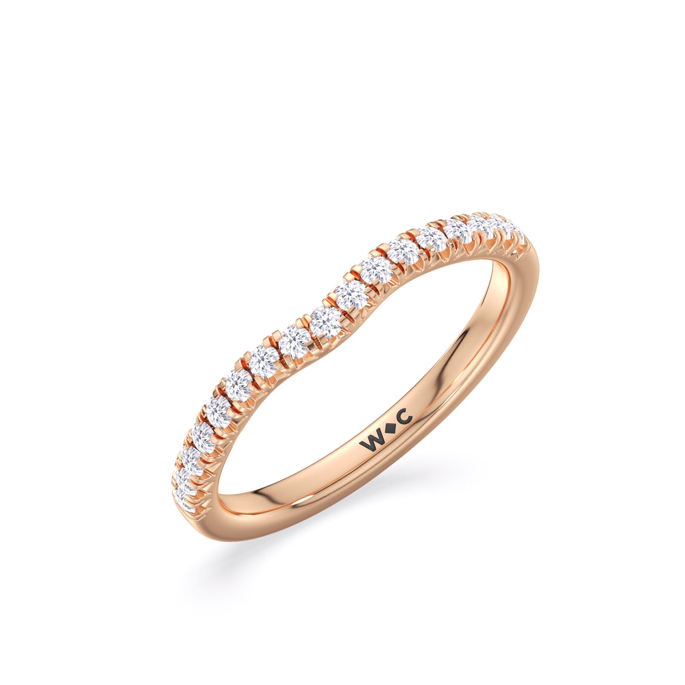 The Emmeline Diamond Wedding Band with 18KT Rose Gold Cut Diamond in 14KT Rose Gold view 3
