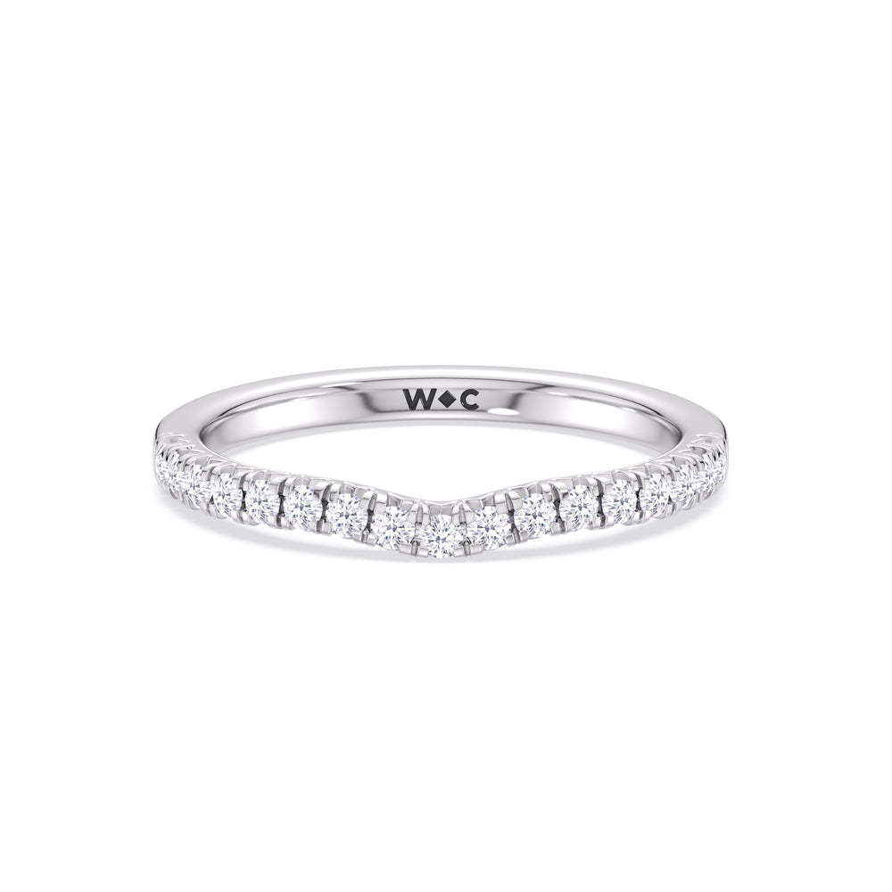 The Emmeline Diamond Wedding Band with Platinum Cut Diamond in 14KT Platinum view 1

