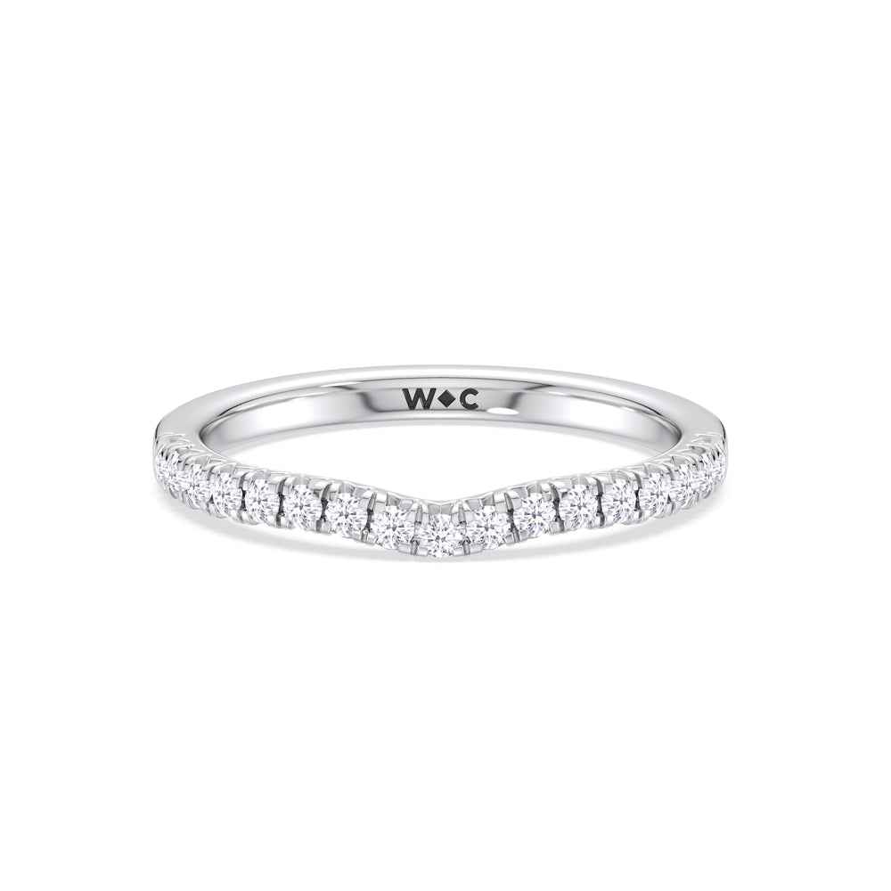 The Emmeline Diamond Wedding Band with Platinum Cut Diamond in 14KT Platinum view 1
