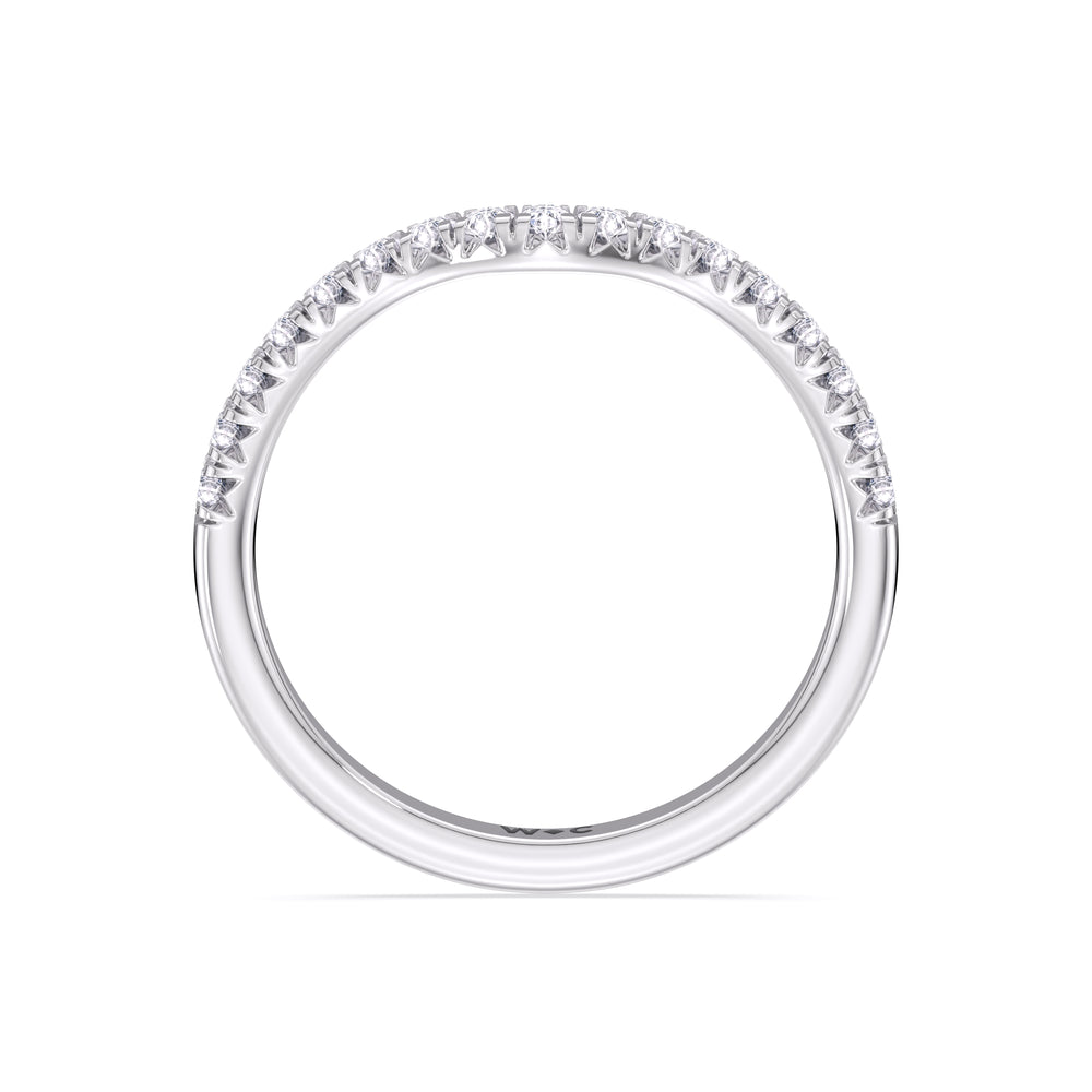 The Emmeline Diamond Wedding Band with Platinum Cut Diamond in 14KT Platinum view 2
