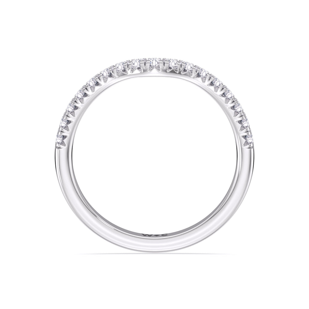 The Emmeline Diamond Wedding Band with Platinum Cut Diamond in 14KT Platinum view 2
