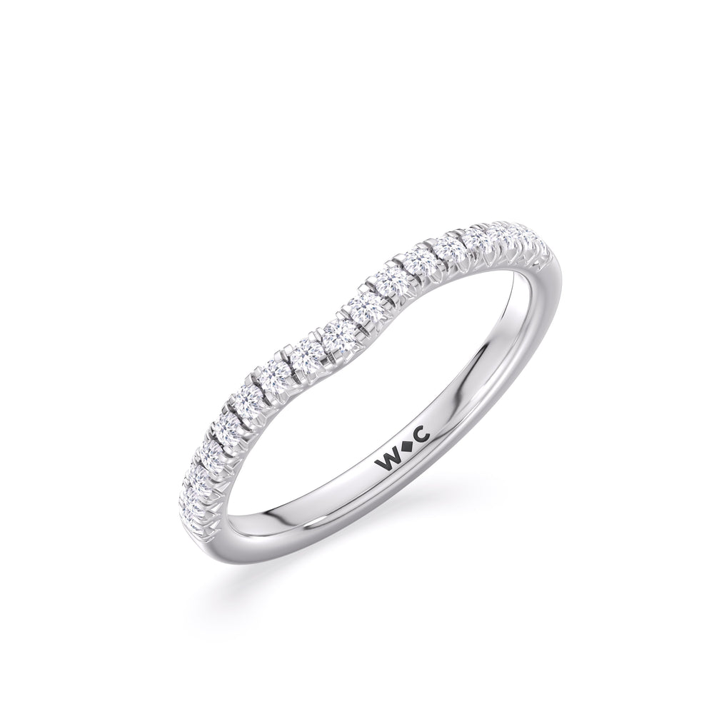 The Emmeline Diamond Wedding Band with Platinum Cut Diamond in 14KT Platinum view 3
