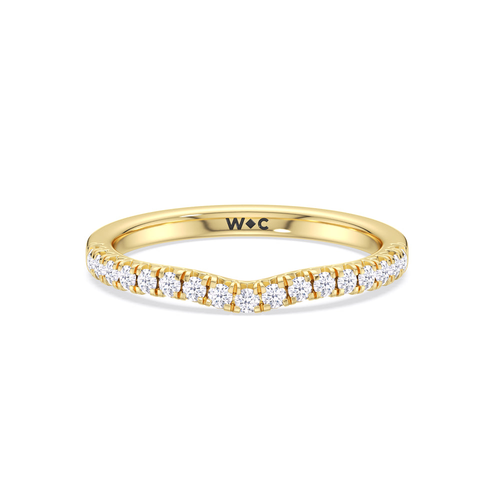 The Emmeline Diamond Wedding Band with 18KT Yellow Gold Cut Diamond in 14KT Yellow Gold view 1
