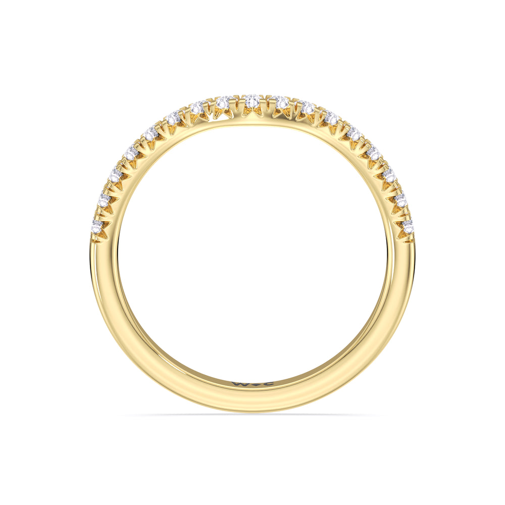 The Emmeline Diamond Wedding Band with 18KT Yellow Gold Cut Diamond in 14KT Yellow Gold view 2

