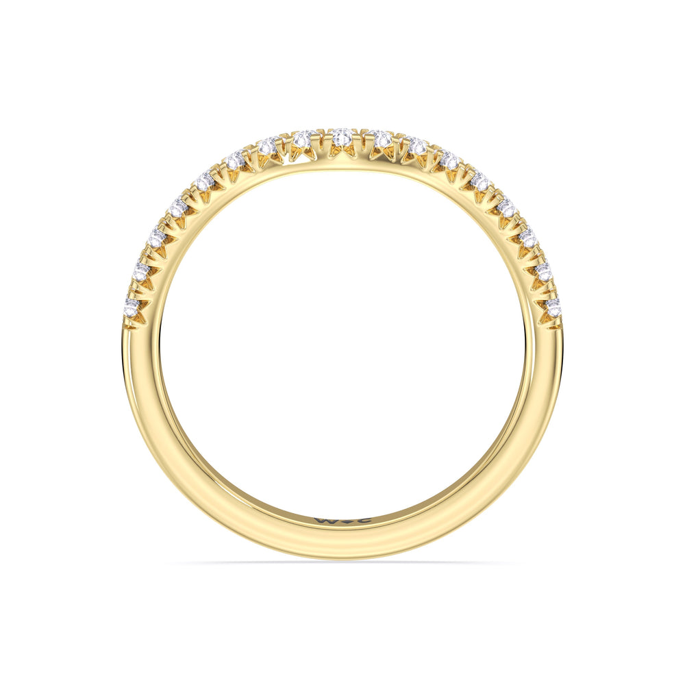 The Emmeline Diamond Wedding Band with 18KT Yellow Gold Cut Diamond in 14KT Yellow Gold view 2
