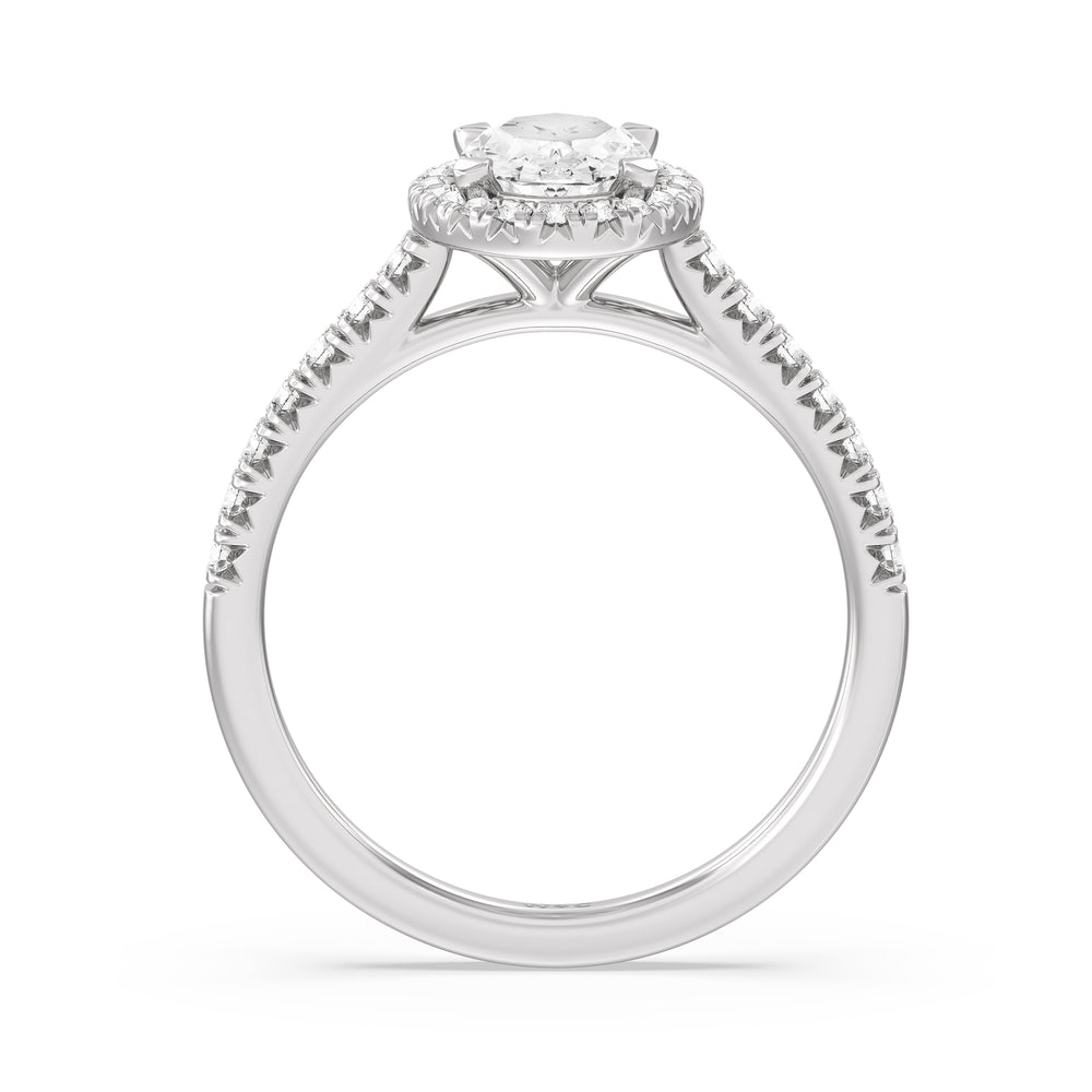 The Emmeline Engagement Ring with Oval Cut Diamond in 14KT Platinum view 2
