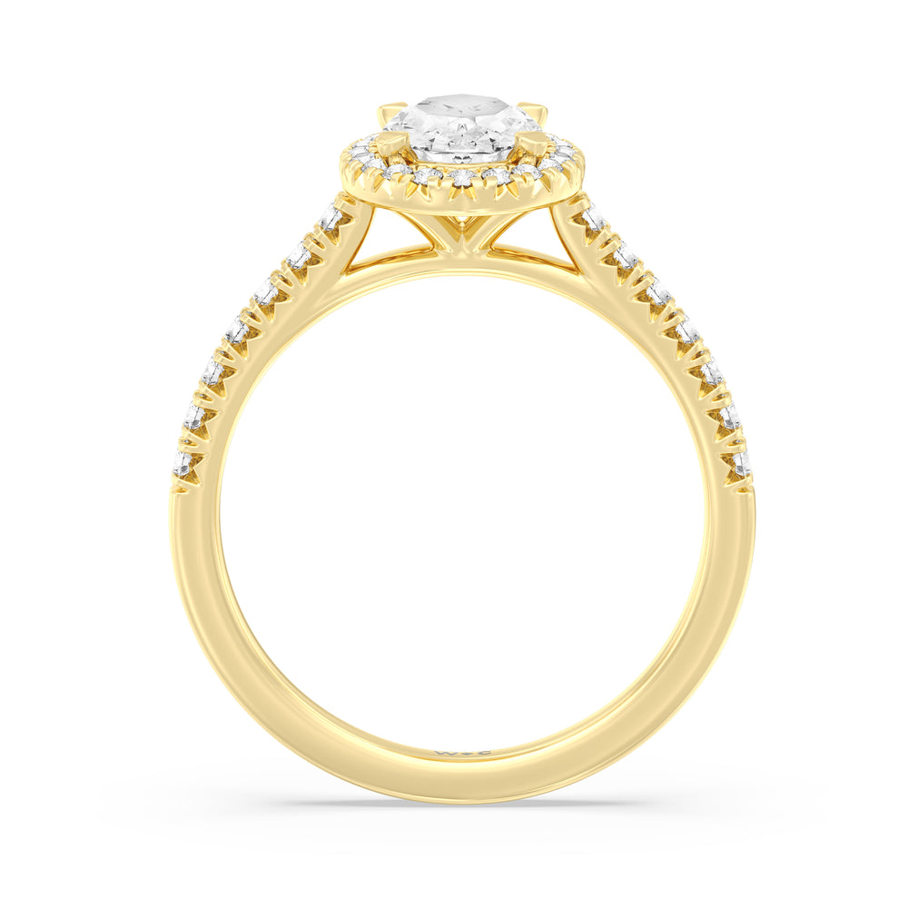 The Emmeline Engagement Ring with Oval Cut Diamond in 14KT Yellow Gold view 2
