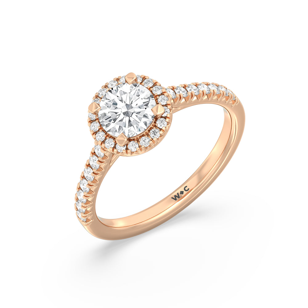 The Emmeline Engagement Ring with Round Cut Diamond in 14KT Rose Gold view 3
