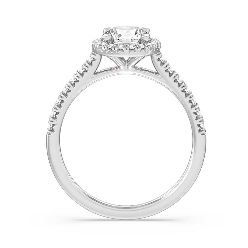 The Emmeline Engagement Ring with Round Cut Diamond in 14KT Platinum view 2

