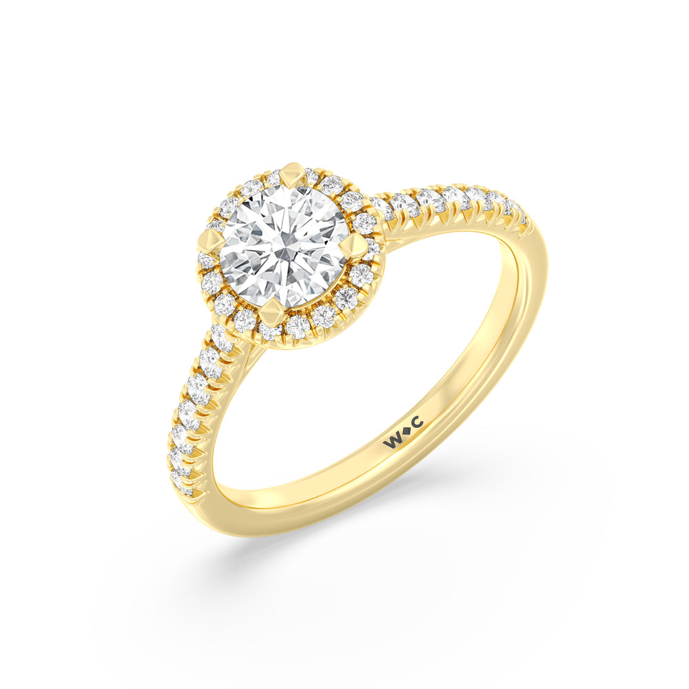 The Emmeline Engagement Ring with Round Cut Diamond in 14KT Yellow Gold view 3
