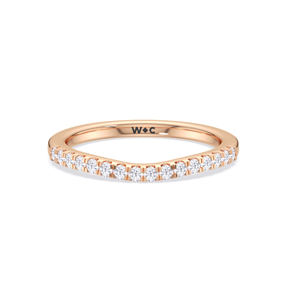 The Melody Diamond Wedding Band with 18KT Rose Gold Cut Diamond in 14KT Rose Gold view 1
