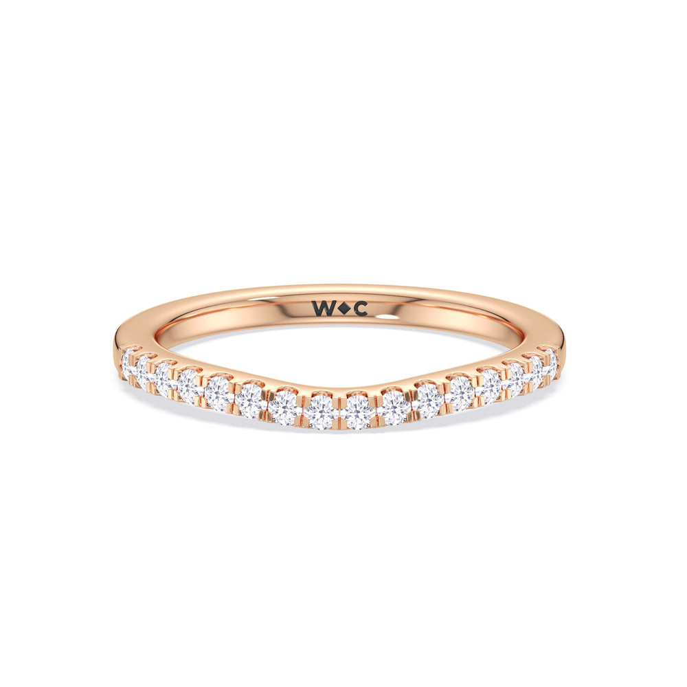 The Melody Diamond Wedding Band with 18KT Rose Gold Cut Diamond in 14KT Rose Gold view 1
