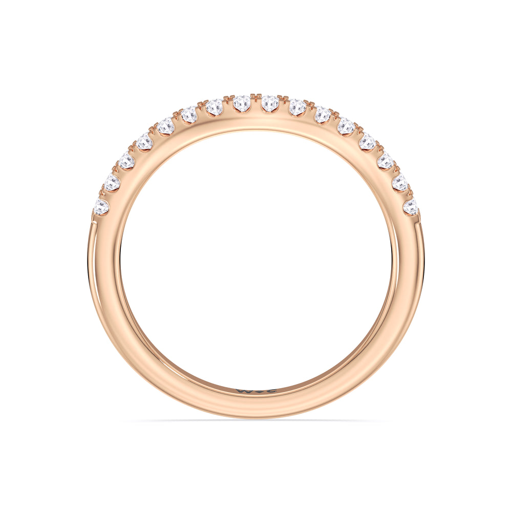 The Melody Diamond Wedding Band with 18KT Rose Gold Cut Diamond in 14KT Rose Gold view 2
