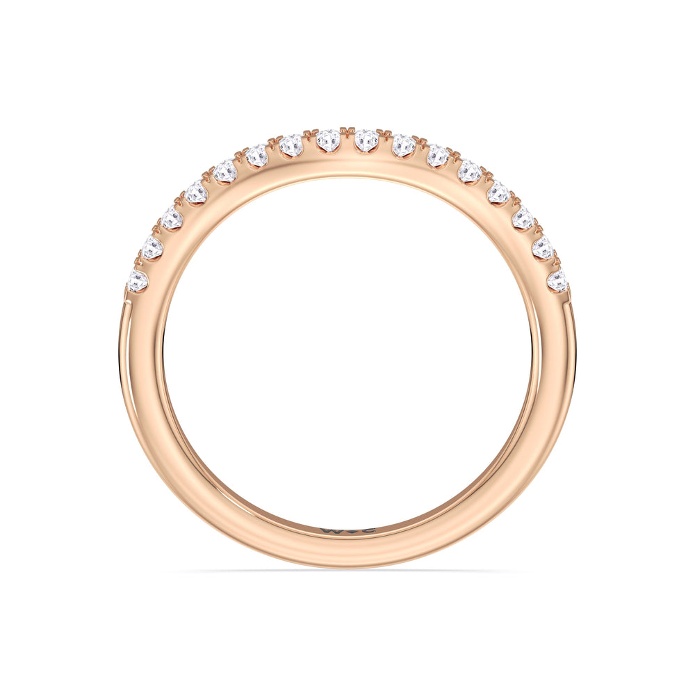 The Melody Diamond Wedding Band with 18KT Rose Gold Cut Diamond in 14KT Rose Gold view 2
