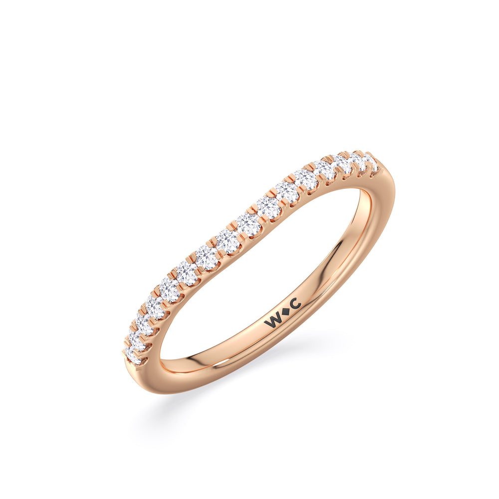 The Melody Diamond Wedding Band with 18KT Rose Gold Cut Diamond in 14KT Rose Gold view 3
