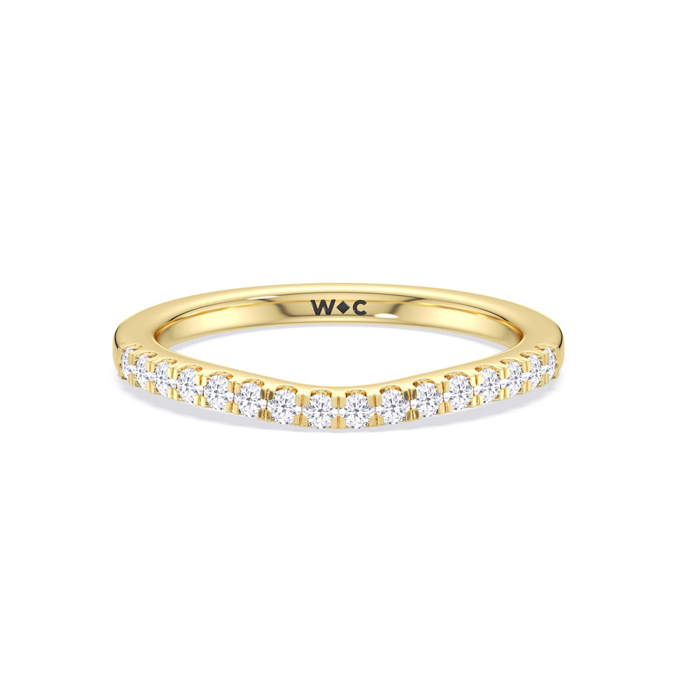 The Melody Diamond Wedding Band with 18KT Yellow Gold Cut Diamond in 14KT Yellow Gold view 1
