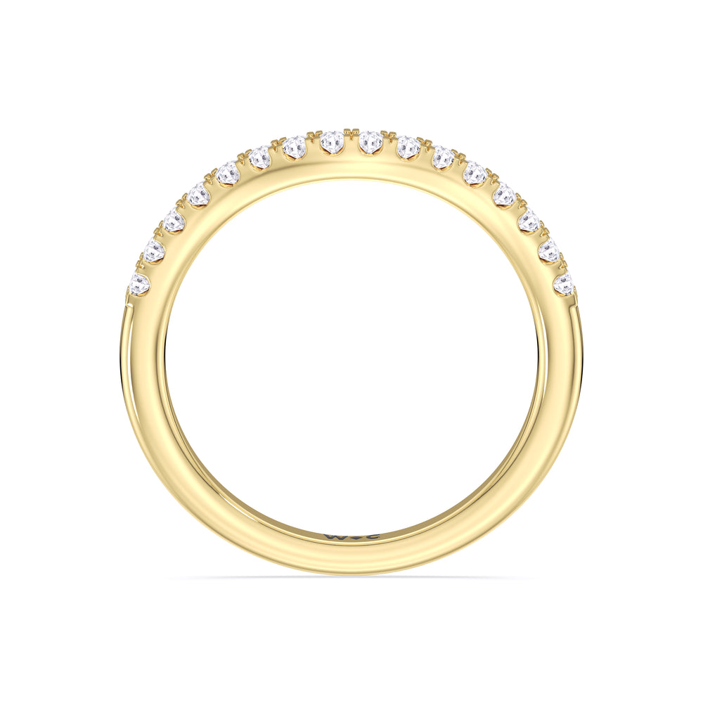 The Melody Diamond Wedding Band with 18KT Yellow Gold Cut Diamond in 14KT Yellow Gold view 2
