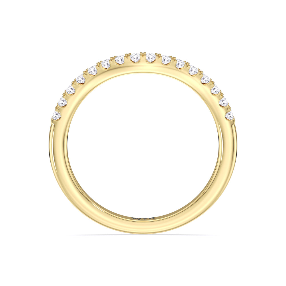 The Melody Diamond Wedding Band with 18KT Yellow Gold Cut Diamond in 14KT Yellow Gold view 2
