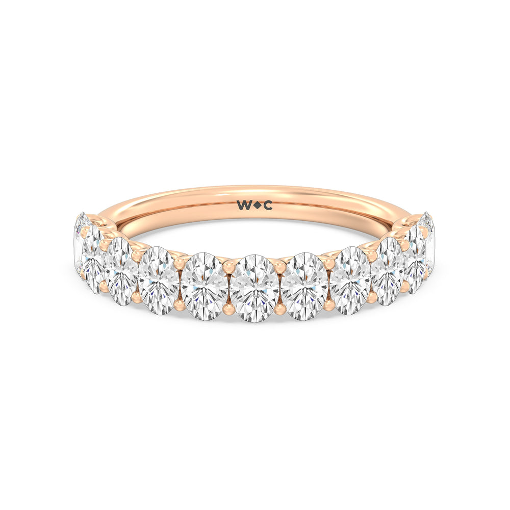 The Renee Diamond Wedding Band with 18KT Rose Gold Cut Diamond in 14KT Rose Gold view 1
