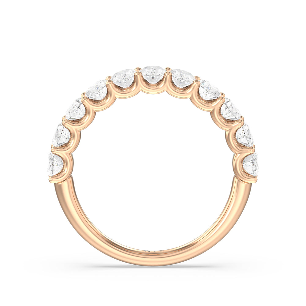 The Renee Diamond Wedding Band with 18KT Rose Gold Cut Diamond in 14KT Rose Gold view 2
