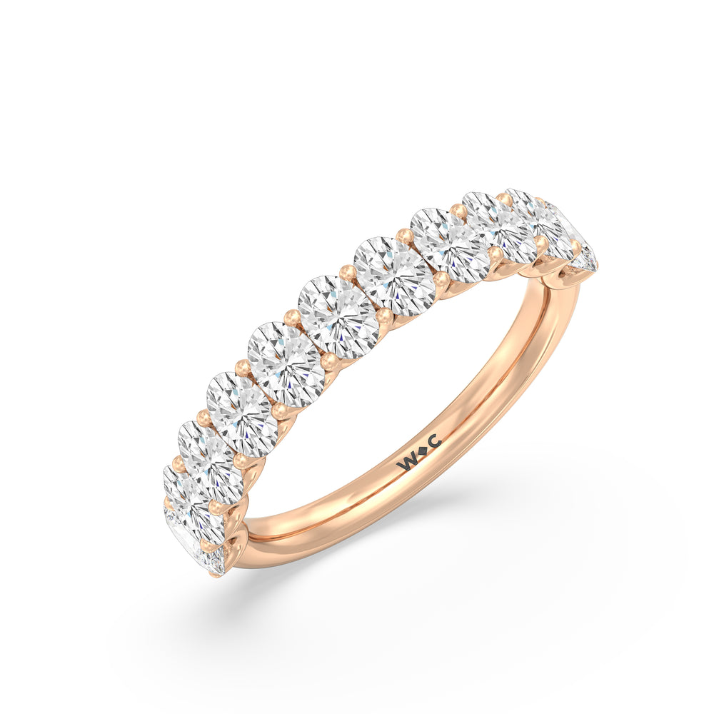 The Renee Diamond Wedding Band with 18KT Rose Gold Cut Diamond in 14KT Rose Gold view 3

