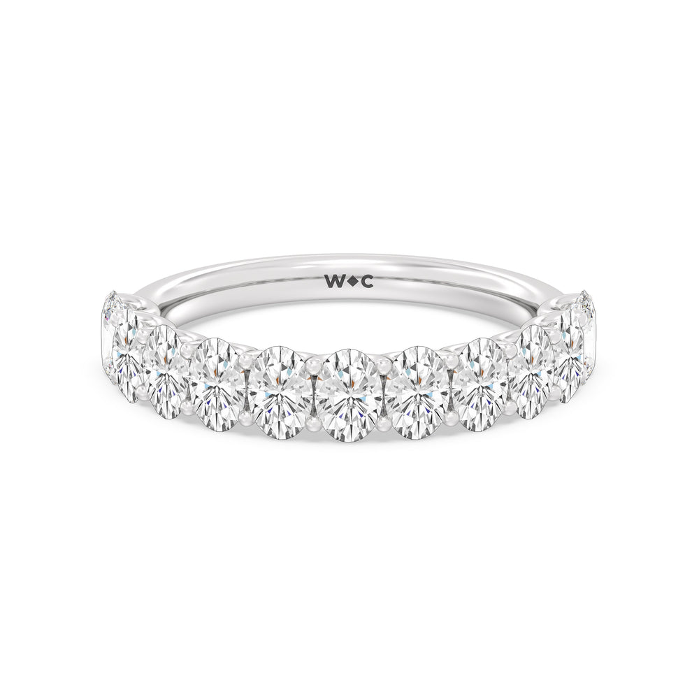 The Renee Diamond Wedding Band with Platinum Cut Diamond in 14KT Platinum view 1
