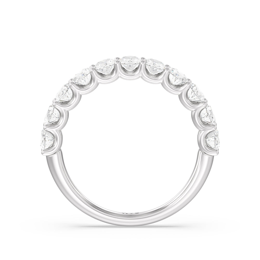 The Renee Diamond Wedding Band with Platinum Cut Diamond in 14KT Platinum view 2
