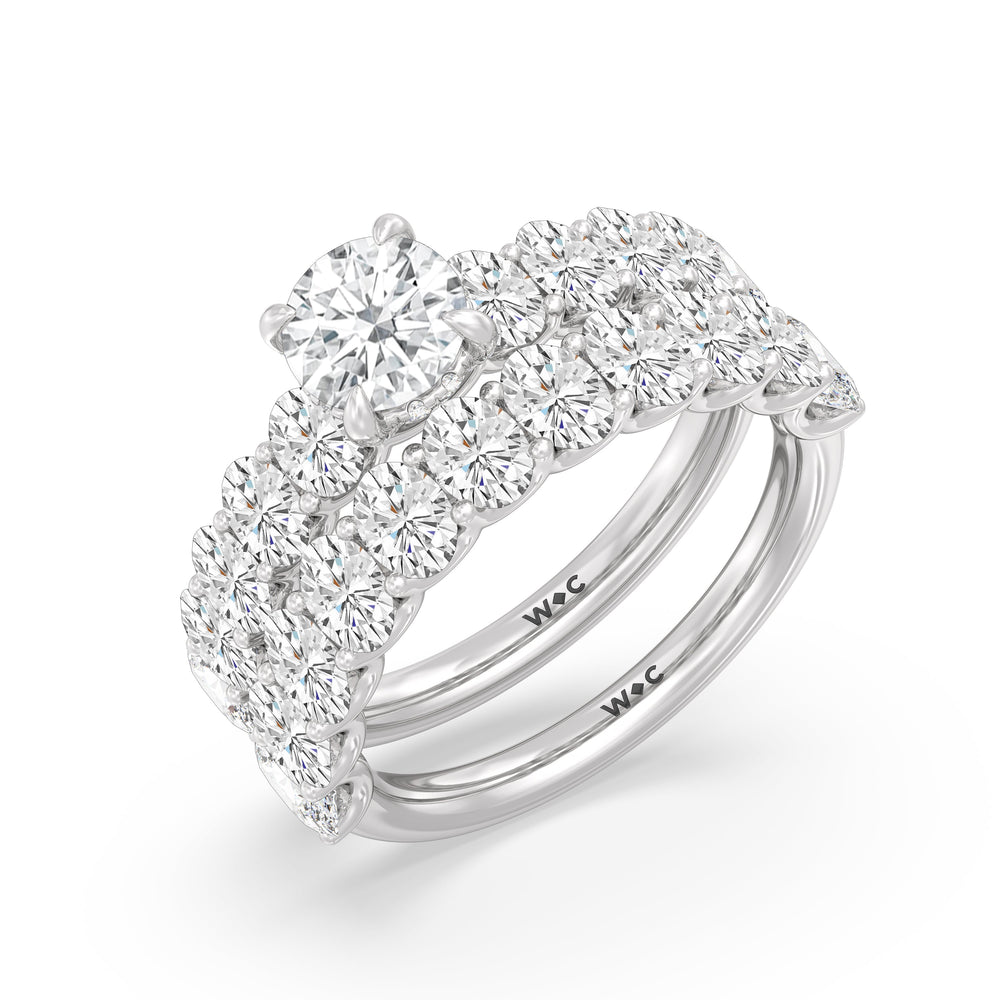 The Renee Diamond Wedding Band with Platinum Cut Diamond in 14KT Platinum view 4

