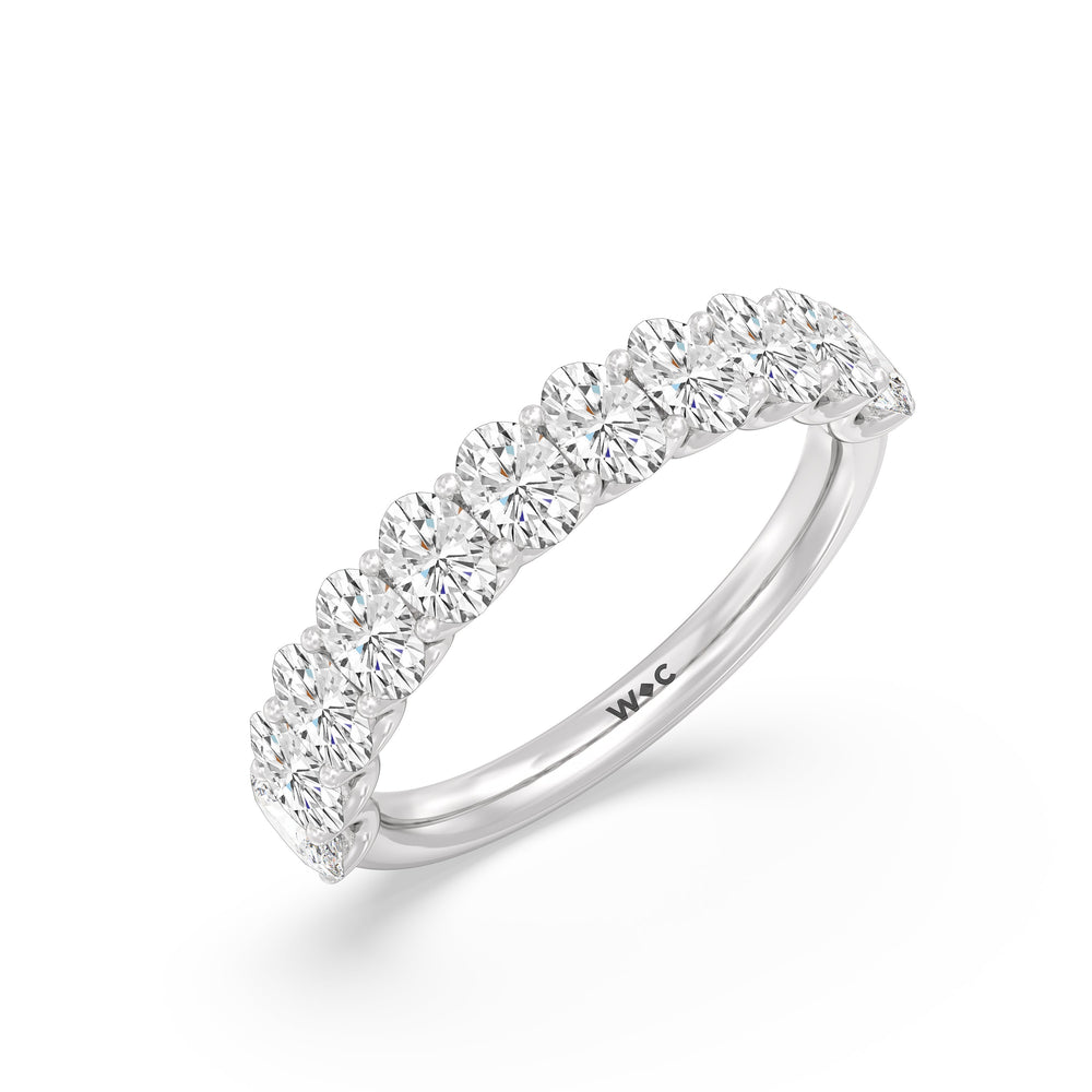 The Renee Diamond Wedding Band with Platinum Cut Diamond in 14KT Platinum view 3
