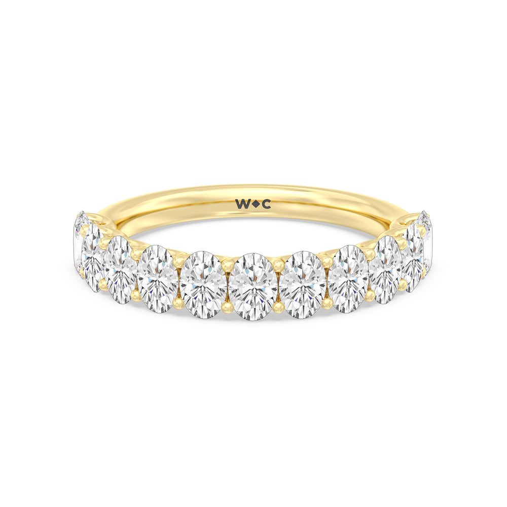 The Renee Diamond Wedding Band with 18KT Yellow Gold Cut Diamond in 14KT Yellow Gold view 1

