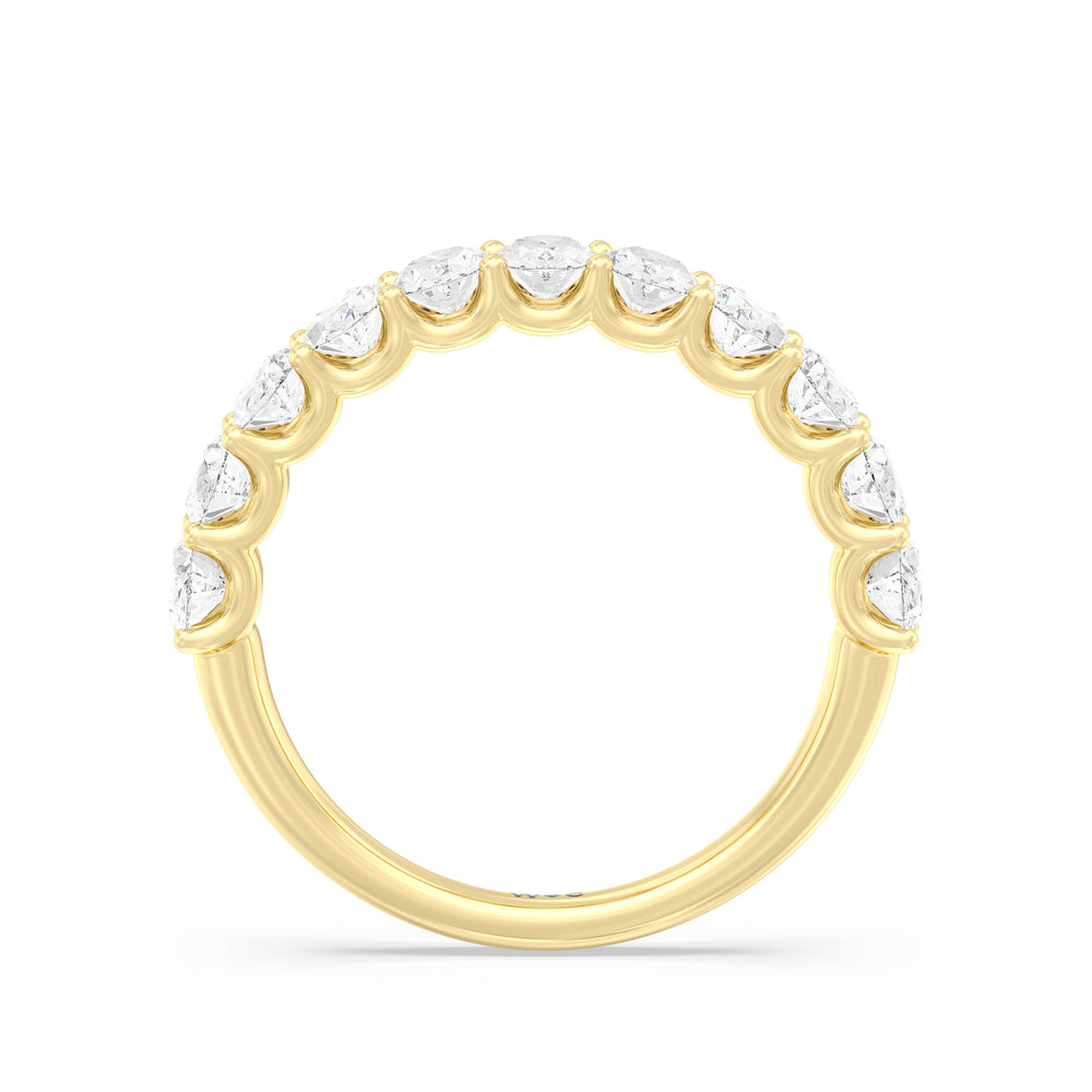 The Renee Diamond Wedding Band with 18KT Yellow Gold Cut Diamond in 14KT Yellow Gold view 2
