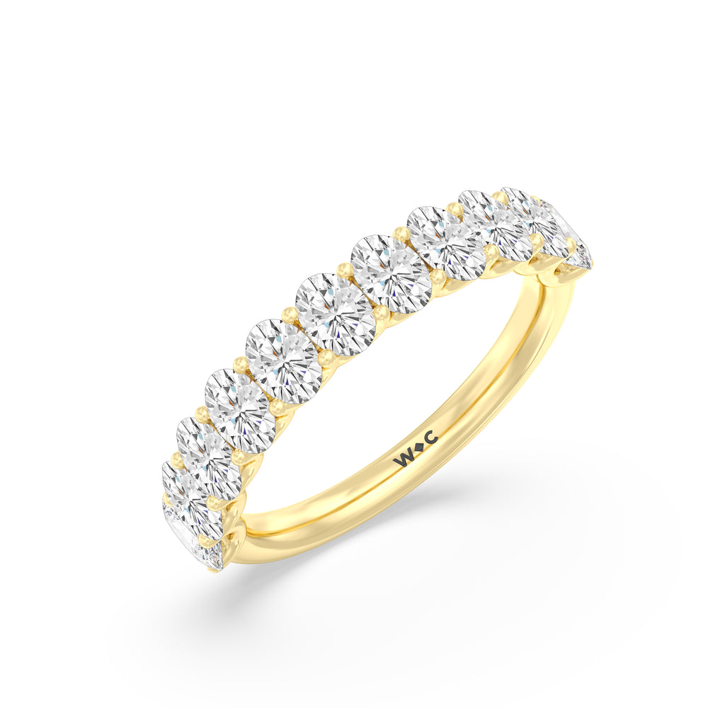 The Renee Diamond Wedding Band with 18KT Yellow Gold Cut Diamond in 14KT Yellow Gold view 3
