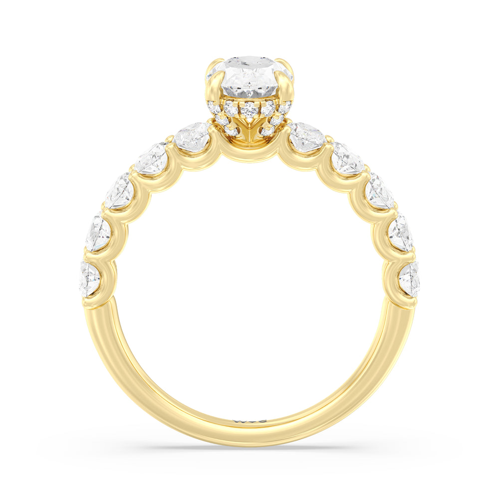 The Renée Ring with Oval Cut Diamond in 14KT Yellow Gold view 2
