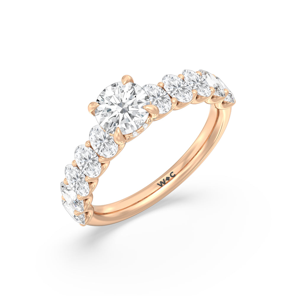 The Renée Ring with Round Cut Diamond in 14KT Rose Gold view 3
