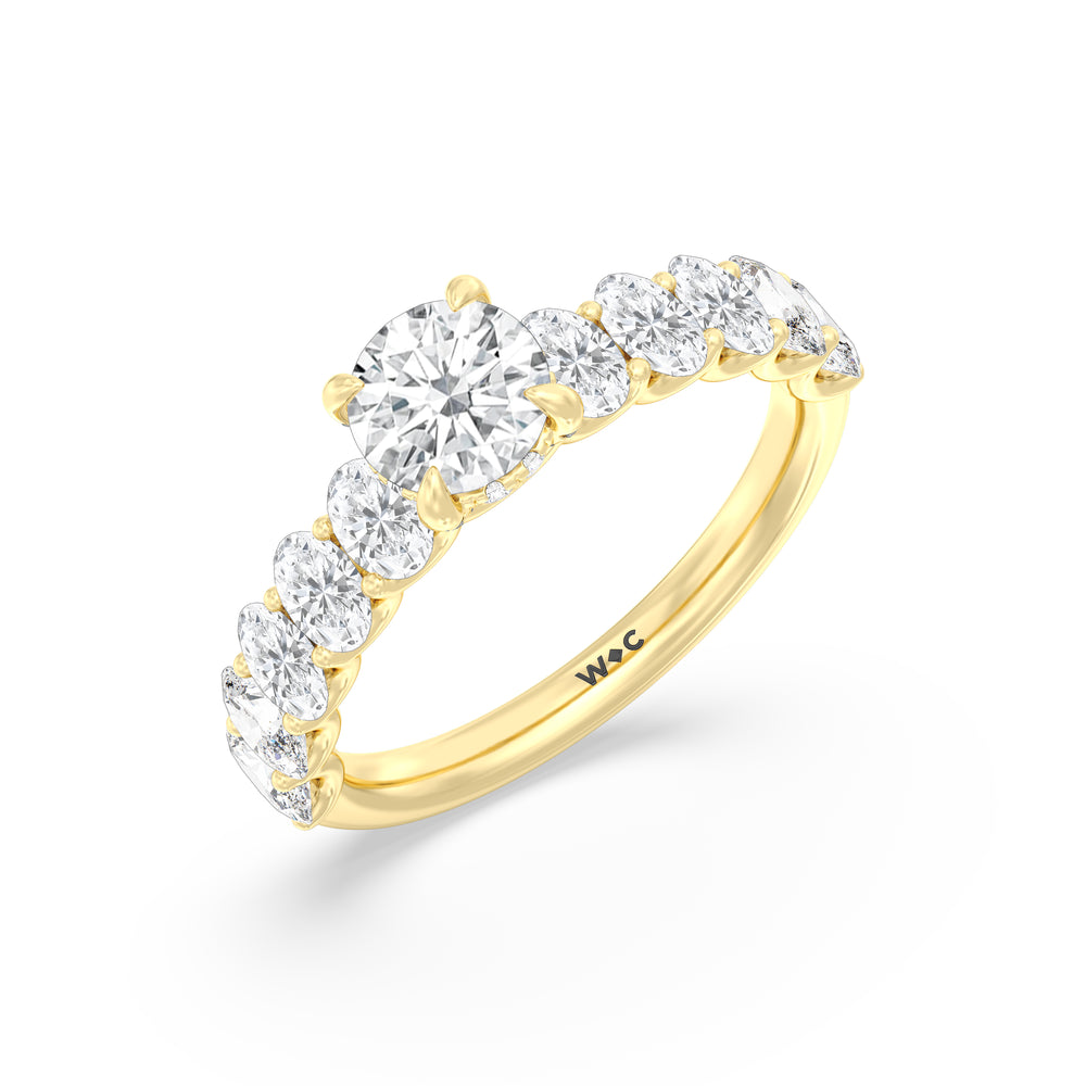 The Renée Ring with Round Cut Diamond in 14KT Yellow Gold view 3
