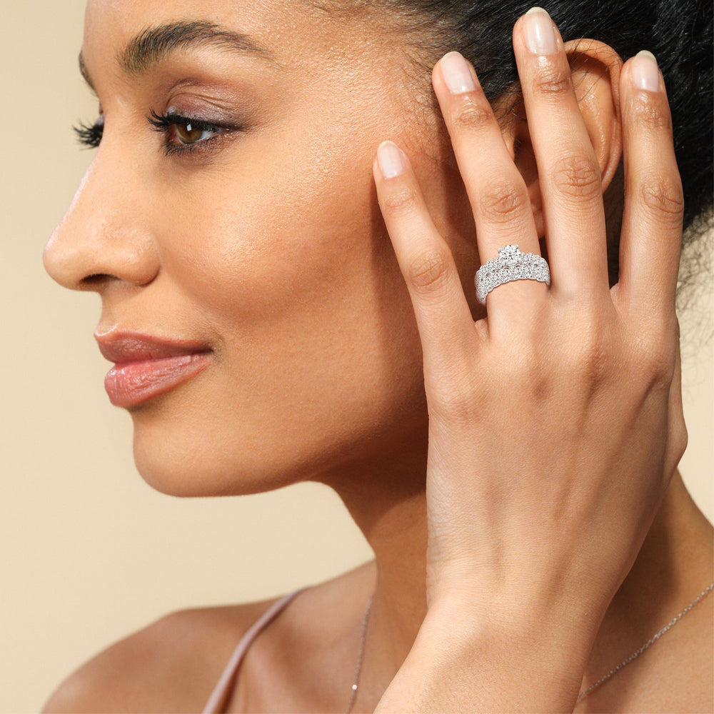 The Renee Diamond Wedding Band with 18KT Rose Gold Cut Diamond in 14KT Rose Gold view 6
