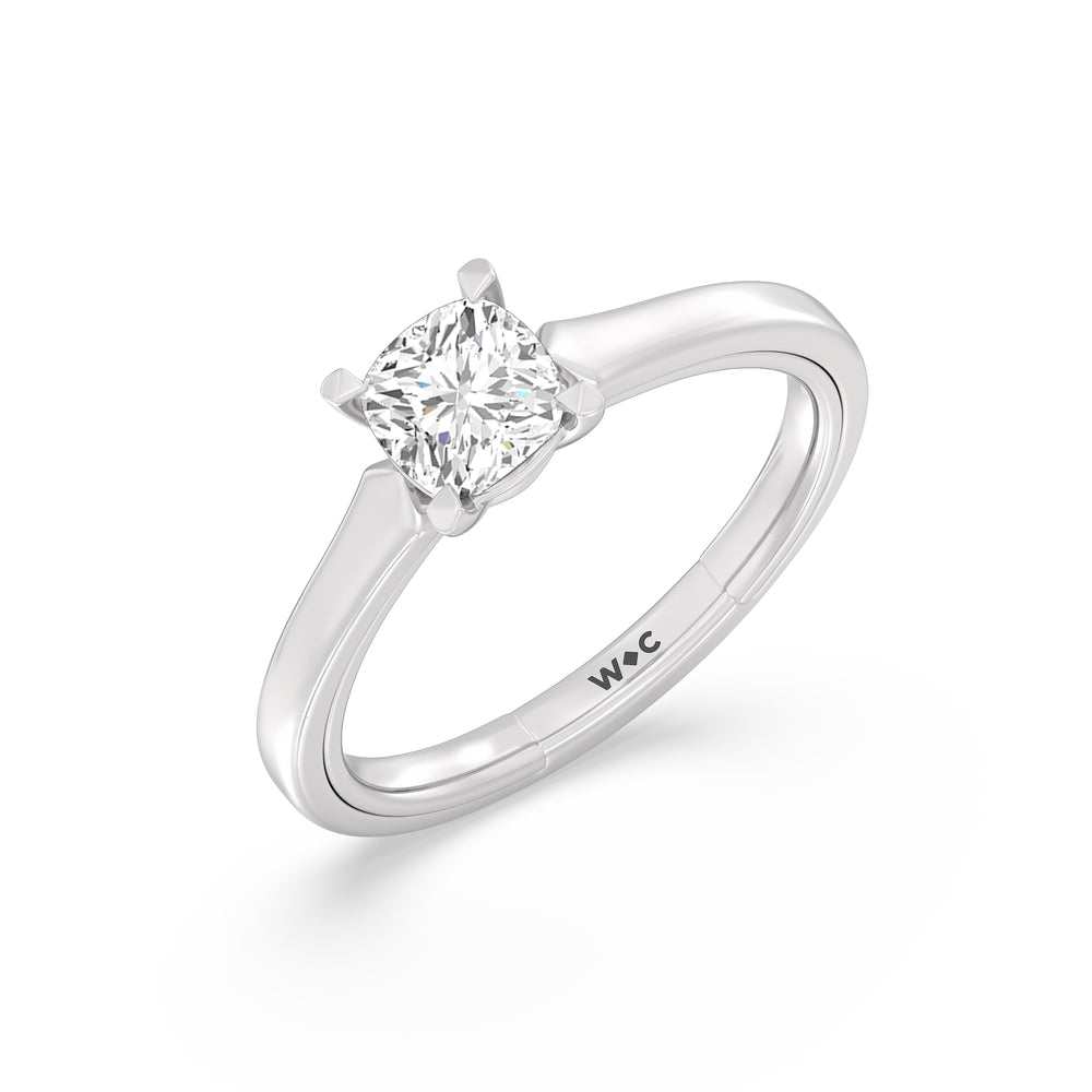 The Willow Engagement Ring with Cushion Cut Diamond in 14KT Platinum view 3
