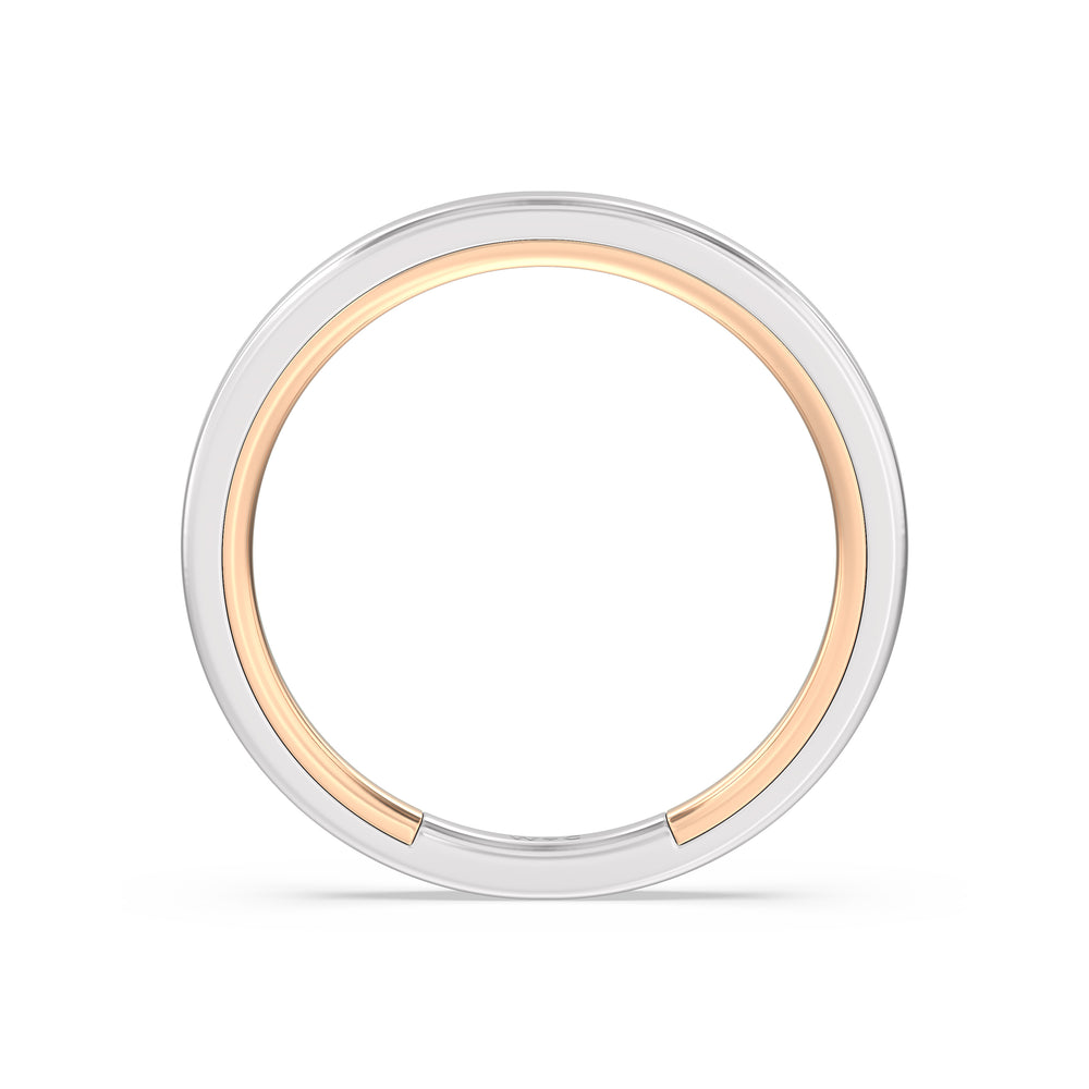 The Willow Wedding Band with 18KT White & Rose Gold Cut Diamond in 14KT White & Rose Gold view 2
