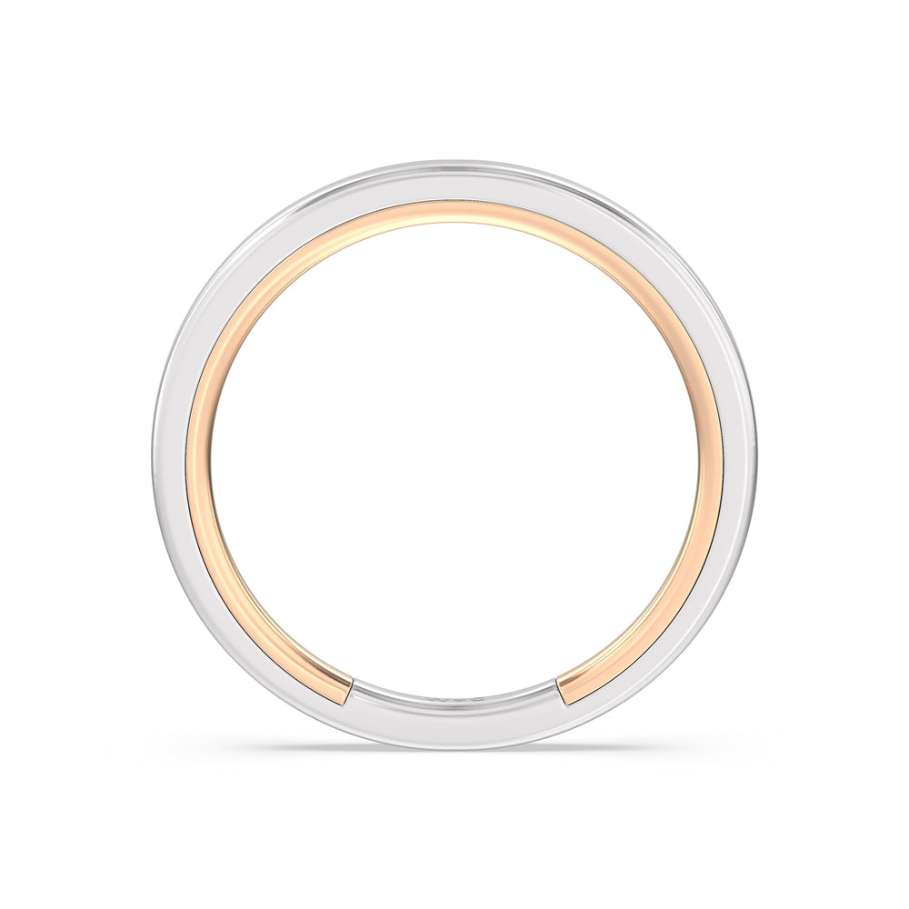The Willow Wedding Band with 18KT White & Rose Gold Cut Diamond in 14KT White & Rose Gold view 2
