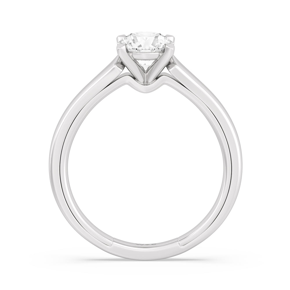 The Willow Engagement Ring with Round Cut Diamond in 14KT Platinum view 2
