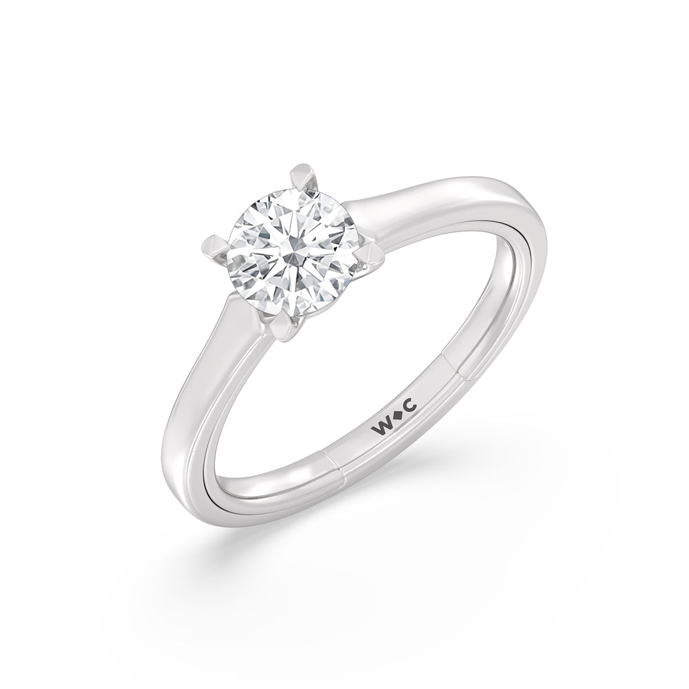 The Willow Engagement Ring with Round Cut Diamond in 14KT Platinum view 3
