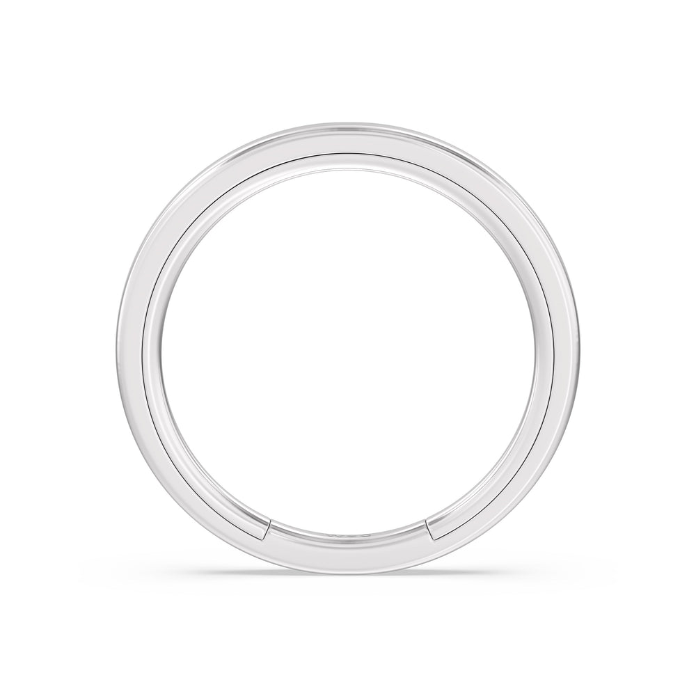 The Willow Wedding Band with Platinum Cut Diamond in 14KT Platinum view 2
