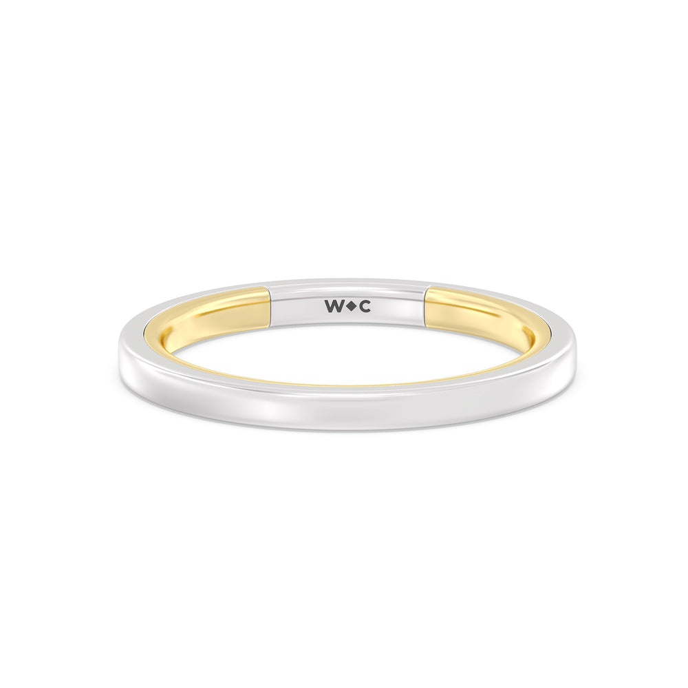 The Willow Wedding Band with 18KT White & Yellow Gold Cut Diamond in 14KT White & Yellow Gold view 1
