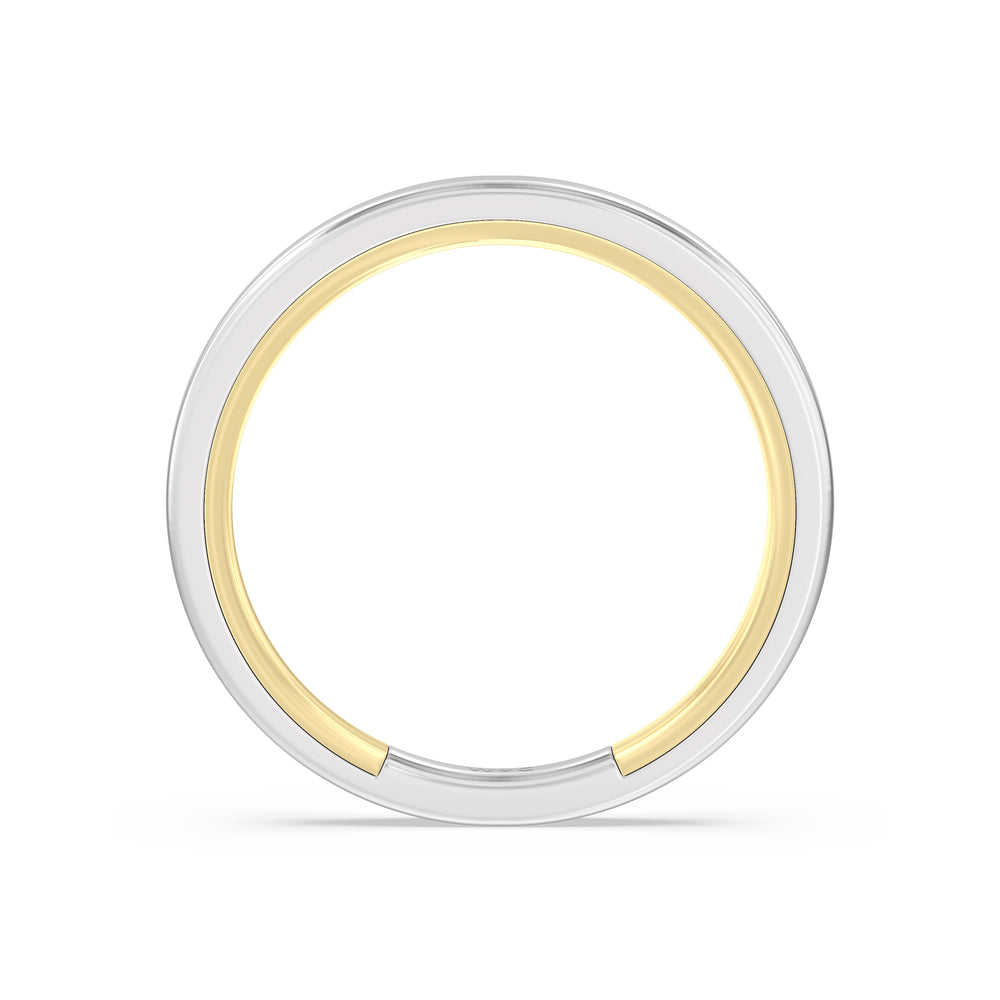 The Willow Wedding Band with 18KT White & Yellow Gold Cut Diamond in 14KT White & Yellow Gold view 2
